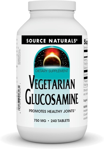 [BRSWIYQOAUBR4DY5] Source Naturals Vegetarian Glucosamine, Promotes Healthy Joints* 750 mg Tablet - 240 Count