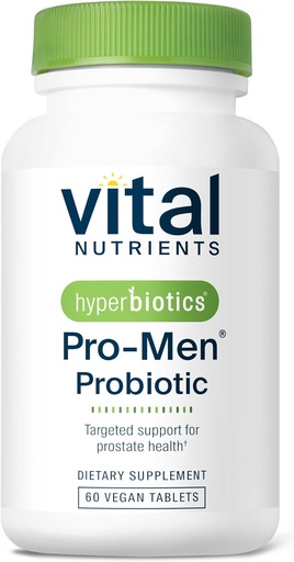 [BRSWGFQYCEHWOGQ2] Hyperbiotics Vital Nutrients Pro Hombres Probióticos TEN Vegan Probióticos Avanzados para Hombres TENIDO Clínicamente Estudiado para Salud Prostática, Equilibrio Digestivo y Salud Gut* TEN Gluten, Dairy, Soy Free TEN 60 Tablets