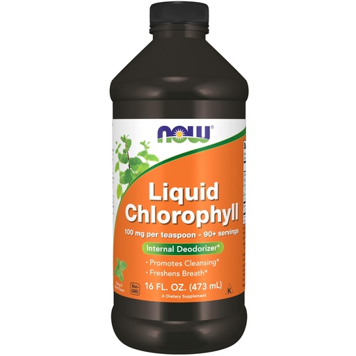 [BRSWIYQEAQPBGFTY] NOW Foods Supplements, Liquid Chlorophyll, Super Concentrated, Internal Deodorizer*,Boost Energy, Mint Flavor, 16-Ounce