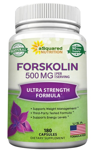 [BRSWKHTRA54AMELA] aSquared Nutrition Forskolin 500mg Per Serving Max Strength-180 Capsules, Supplement for Pure Weight Loss Fuel, Coleus Forskohlii Root - Forskolin Diet Pills, Belly Buster Fat Burner 2X Slim Trim Lose