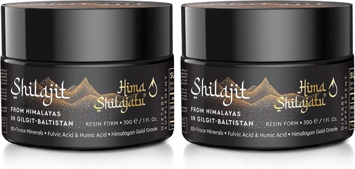 [BRSW2AYOOIMGEG3A] Shilajit Pure Himalaju Organiskais Shilajit Rezīns - Zelta pakāpe 100% Tīrība Šiladžits ar Fulvic Acid & 85+ Trace Minerals Complex for Energy & Imunity Support, iepakojums pa 2 (4 mēnešu piegādes)