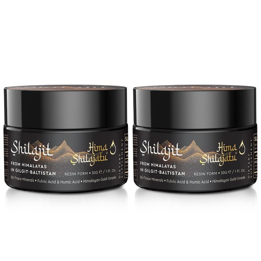 [BRSW2AYOOIMGEG3A] Shilajit Pure Himalayan Organic Shilajit Resin - Gold Grade 100% Purity Shilajit with Fulvic Acid & 85+ Trace Minerals Complex for Energy & Immune Support, Pack of 2 (4 Months Supply)