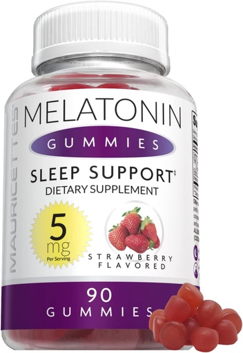 [BRSWGEAFDEORYFI3] Melatonin Gummies for Kids and Adults - 5mg Sleep Support Aid for Better Sleeping Quality, Great-Tasting, Ideal for Children, Teens, and Adults 90 5 mg Gummy's
