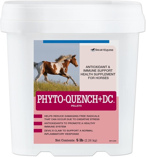 [BRSRAFADOB7WKYDB] Phyto-Quench + DC™ Pellets | Comprehensive Horse Immune Support with Vitamin E and Plant-Based Antioxidant Supplement Horses | 5 lb Bucket