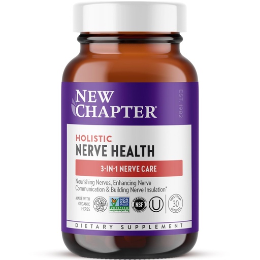 [BRSW2BQFA5YWMDTX] New Chapter Nerve Health Supplement for 3-in-1 Support from Head to Toe - Vitamin B1 Generates Energy for Nerves, Vitamin B6 Enhances Healthy Transmission, Vitamin B12 Builds Insulation, 30ct