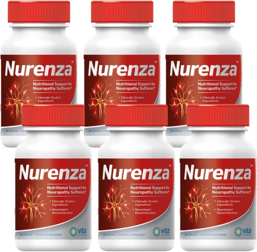 [BRSROBA5AQIAKH3H] Vita Sciences Nurenza Neuropathy Relief Supplement 40x Stärke Natürliche R-ALA Form für Nerve Gesundheit, schnelle Reparatur w/ Vitamine, Antioxidantien Revitalizing Füße, Hände, Beine, und Zehen. 60 Ct. - Pack von 6