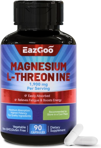 [BRSRAY33OUCBMH3L] Magenium L- Threonine 1900mg Phụ thêm mức độ hấp thụ của Mineral Manesium Capsule cho xương và cơ bắp Hỗ trợ 90 Counts Biovailable Công thức