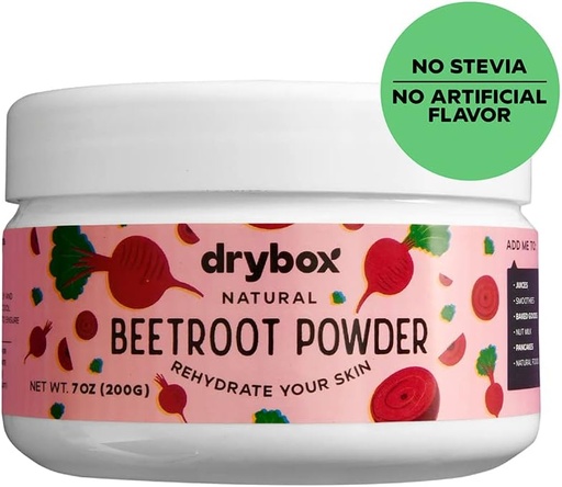 [BRSRMZQZCUFRUETP] drybox Beetroot Powder, Pure Non-GMO Beets Superfood, Nitric Oxide Booster, 7 Ounces (200 Gram)