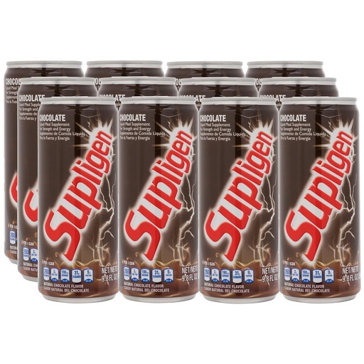 [BRSWGCT3DICGEHQV] Supligen Chocolate Liquid Meal Supplement, 9,87 унции (упаковка 12) - Встряхивание белка и витамина для энергии, силы и восстановления - готовая к употреблению питательная пища