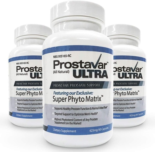 [BRSWKGY2CVYWIETU] 3 botella nueva mejora del fabricante de Original Prostavar Ultra Prostat Support 600mg 90% Beta-Sitosterol &amp; 320mg Saw Palmetto + Grape Seed Extract