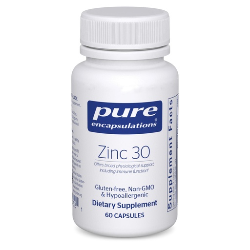 [BRSWIYTROAFWKHLU] Pure Encapsulations Zinc 30 mg - Supplement for Immune System Support, Growth and Development, and Wound Healing* - with Zinc Picolinate 30 mg - 60 Capsules