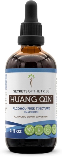 [BRSWECQLBAIWO2DL] Secrets of the Tribe Huang Qin Alcohol-Free Liquid Extract, Wildcrafted Huang Qin (Scutellaria Root, Radix Scutellariae Baicalensis) Dried Root Tincture Supplement (4 FL OZ)