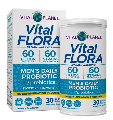 [BRSWGAY5DEPGMFY7] Vital Planet - Vital Flora Probiotics for Men, 60 Billion CFU, 60 Diverse Strains, 7 Organic Prebiotics, Men’s Daily Shelf Stable Probiotic for Immune Support, Gas Relief, Digestive Health 30 Capsules