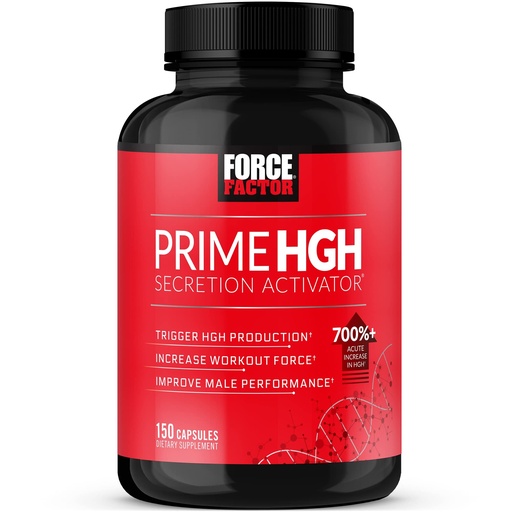 [BRSWGFIFDN6RQGTJ] Force Factor Prime HGH Secretion Activator Supplement for Men with L-Arginine and L-Glutamine to Trigger HGH Production, Boost Workout Force, and Improve Athletic Performance, 150 Capsules