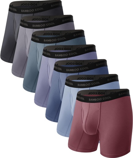 [BRSROGA7O4IGGD35] BAMBOO COOL Mäns Ultra ComfortSoft Underkläder, Moisture Wicking & Breathable No Ride Up Boxer Briefs med Fly, Multipack
