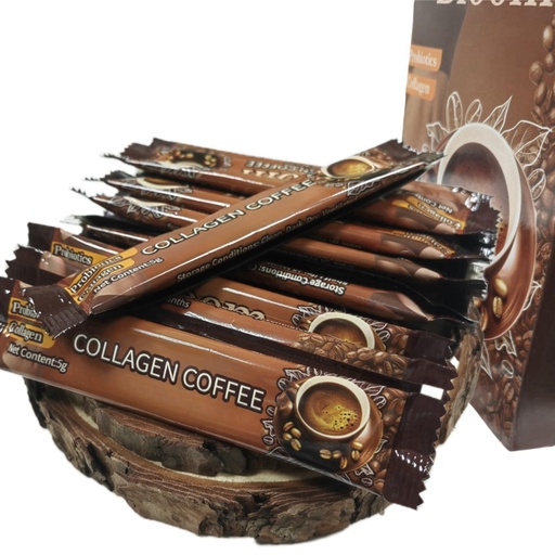 [BRSRAEICOFYRQCQ6] Collagen Coffee, Slim Instant Coffee Packets, Healthy Coffee-for Fast and Effective Weight Loss, 12 Bags, Raw Materialare Imported from Japan, Collagen for Women Men（60g）