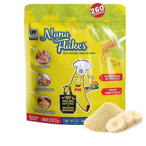 [BRSWKHYIDMEGM3AY] Nutritional Designs Nana Flakes 100% Natural Banana Powder, Digestive Support - Source of Potassium & Fiber - Substitute for Eggs, Butter, or Oil in Baking (2LB Bag)
