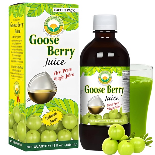 [BRSWIZ34BIHWMAI7] Basic Ayurveda Gooseberry Juice ← Pure Amla Fruit Juice Silencio No Sugar Añadido Silencio Fuente natural de Vitamina C habit for Hair, Eye, Teeth ' Nails  16.23 Fl Oz/480ml