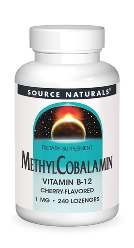 [BRSWK2YACQNQMHIV] Source Naturals MethylCobalamin Vitmain B-12 Cherry-Flavored, 1 mg - 240 Lozenges