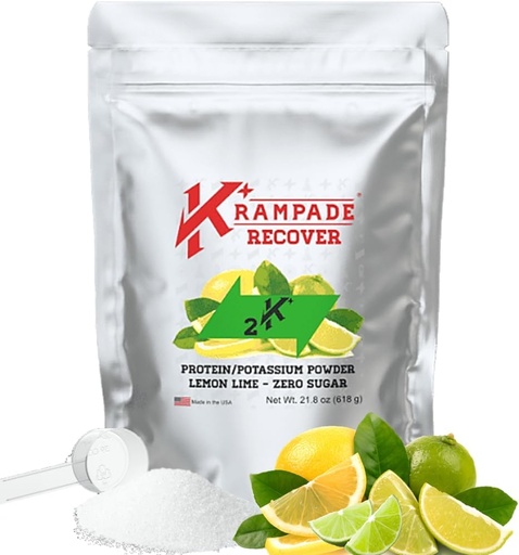 [BRSRM2YQA4CWYAI4] Krampade Whey Protein Electrolytes Powder | 30g Protein & 7g BCAA + 2,000mg Potassium Supplement + Magnesium | >2X More K+ Than Coconut Water