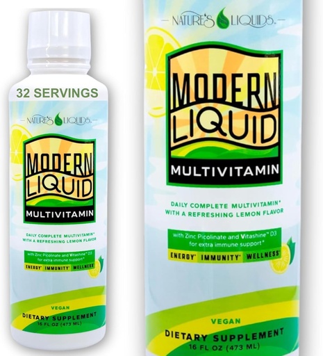 [BRSROYYKDJYQGCDK] Nature's Liquids - Modern Liquid Multivitamin for Women and Men | Vegan | for Immunity, Energy, and Wellness | Natural Citrus Flavor