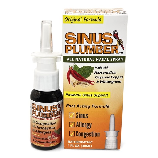 [BRSWIZIYCUABMDIV] Sinus Plumber Pepper Nasal Spray – Sinus & Allergy – Natural Relief – Original Formula – 1 fl oz