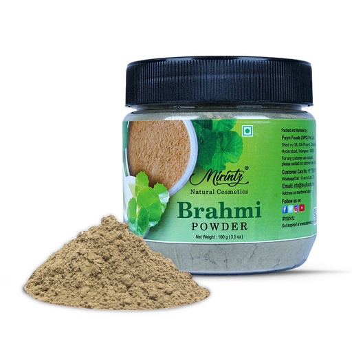 [BRSRMEA3BMFBOD33] 100% Natural Brahmi Powder | (100 gms) Pure Bacopa Monnieri Powder Herbal Supplement | Brahmi Powder for Hair Growth | Bacopa Powder Ayurvedic Support for Healthy Hair | Herbal Hair Mix