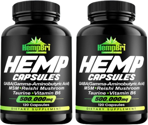[BRSRMAQEBACBSFLX] Hemp Oil Extract Capsules for Joint Support Your Health Sleep Supplement Pill Tablets Immune Natural Seed Oils Powder (Pack of 2)
