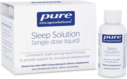 [BRSWKEYCCAHAGDLC] Pure Encapsulations Sleep Solution (Single Dose Liquid) to Provide Support for Occasional Sleeplessness | 6 Bottles