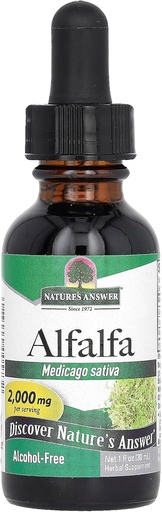 [BRSWIYTYO4ARWETI] מקור: Nature's answer Alcohol-Free alphalfa Herb Extract, 1-Fluid Ounce תומך במערכת החיסון, דם, עיכול, רמות אנרגיה - עוזר עם Detoxification