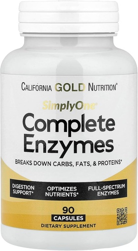 [BRSWIYQTPMPA4DDG] SuperNutrition Simply One Complete Enzyme Spectrum, Digestion Support, Packaging May Vary, 90 Count, 10033739001243