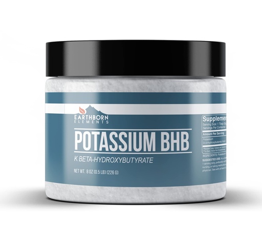 [BRSW2BQEO4MWGFLX] Earthborn Elements Potassium D-Beta-Hydroxybutyrate 8 oz, Potassium BHB, Always Pure