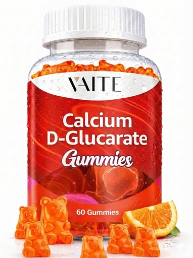 [BRSRAHQBBZ7W2YA6] Calcium D-Glucarate Gummies 1000mg - CDG Cleanse Supplement for Men and Women, Hormone Metabolism Balance & Menopause Supports, Non-GMO, Vegan, Gluten Free, Soy Free Supplements, 60 Gummy Chewables