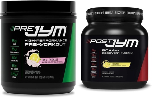 [BRSRAYYYBACRSCT7] PRE JYM 30 Servers - Roze limonade & Post JYM Active Matrix - Limonade poederbundel