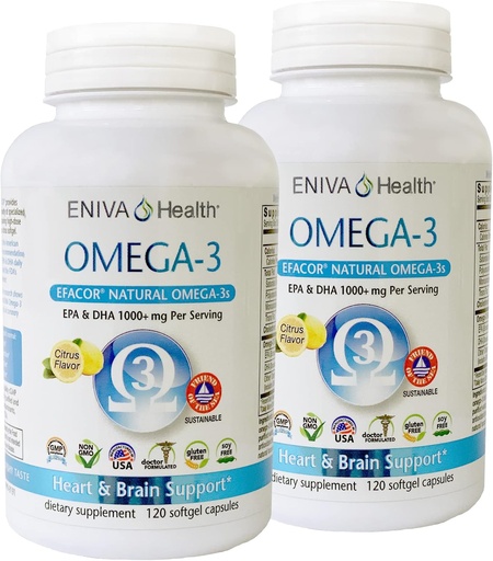 [BRSWGGIPBYIB4CD5] Eniva Omega-3 Fish Oil High EPA / DHA Premium Fish Oil Daily Supplement 2 Pack (240 kapsli)