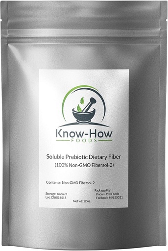 [BRSWGYI5C4MGGHTO] Know-How Foods Prebiotic Dietary Fiber (Non-GMO) Made 100% with Fibersol-2: 12 oz Pouch