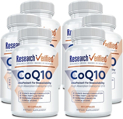 [BRSWGEI3BEHQKGTB] Research Verified CoQ10-100% Pure Extra Strength 300mg CoQ10 – Improved Absorption and Bioavailability with Bioperine - Boost Antioxidant Levels, Improve Cardiovascular Health, 360 Vegan Capsules