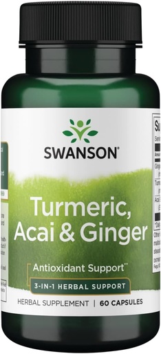 [BRSWIFIGDJ6BEAY3] Swanson Full Spectrum Turmeric Acai & Ginger 60 Capsules