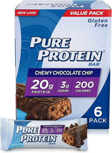 [BRSWIYL4BF5AYGQ5] Pure Protein® Chewy Chocolate Chip, 50 gram, 6 count Multipack