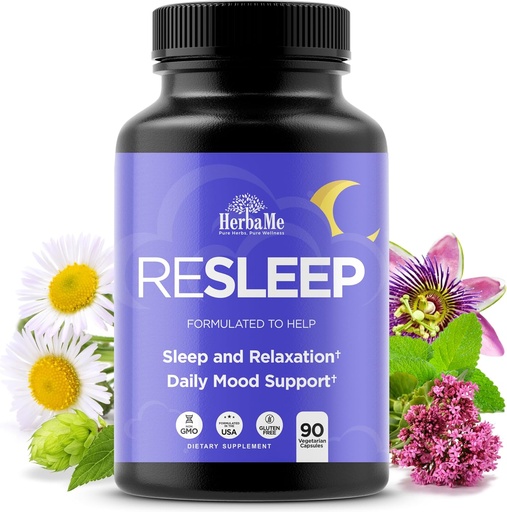 [BRSRAGL6BUMA4YL3] Sleep Aid Support Supplement - Melatonin Free Formula with Magnesium, Valerian, Chamomile, Apigenin, Helps Restful Sleep and Relaxation, No Grogginess Sleeping Pills