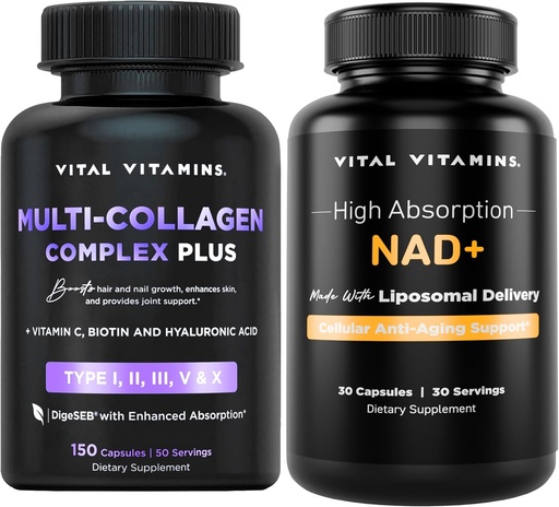 [BRSRABIHBMFAMD3D] Vital Vitamins Multi Collagen Complex Plus + NAD+ Supplement