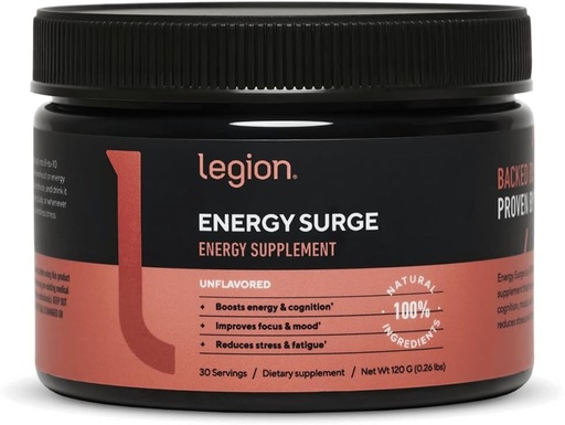 [BRSRMZQZCQHR4CLX] LEGION Energy Supplement - Unflavored Energy Drink Powder - Caffeine Powder with Taurine & Vitamin B Complex - Naturally Sweetened Energy Powder for Healthy Energy Drinks (120g)