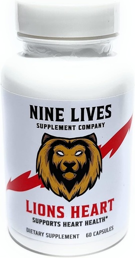 [BRSROYIPCEFAAHT7] NINE LIVES Lions Heart Daily Life Supplement. CoQ10, Magnesium, L-Carnitine, Tautine, Nattokinase, Niacin