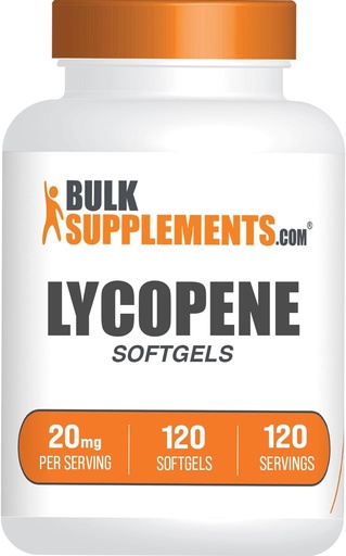[BRSROBQNO56GO3Q7] BulkSupplements.com Lycopene Softgels - Lycopene תוסף, Antioxidants תוסף - Gluten Free, 1 Softgel לכל משרת (20 מ"ג), 120 Softgels (Pack of 1)