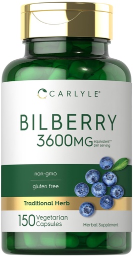 [BRSROCAEBEDROHI6] Carlyle Bilberry Extract Capsules | 150 Count | Vegetarian, Non-GMO, Gluten Free Fruit Supplement