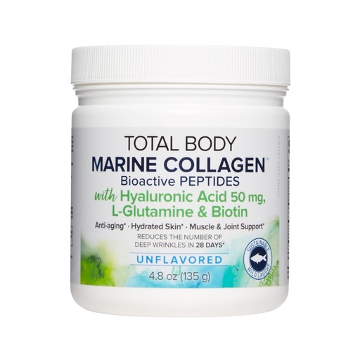 [BRSRMHQPBMHBOELO] Natural Factors Total Body Marine Collagen, Bioactive Peptides Powder for Healthy Skin, Hair & Joints, Unflavored, 4.8 Oz