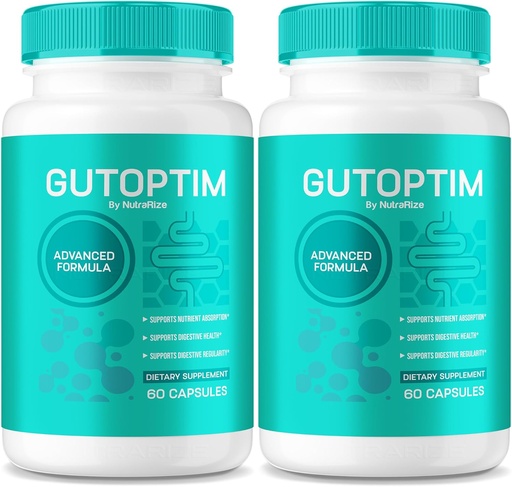 [BRSRAZQQCB4B6FIY] (2 Pack) GutOptim ויטמין, קפסולות פורמולה מתקדמות לבריאות Gut, GutOptim כל תוספת טבעית לבריאות העיכול, תוספת כוח פורמולה רשמית, Gutim Reviews (120 קפסולות)