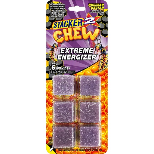 [BRSRMBT4CUPQG2TU] Stacker2 Chew: Extreme Energy - 6 Gummies Blister Pack