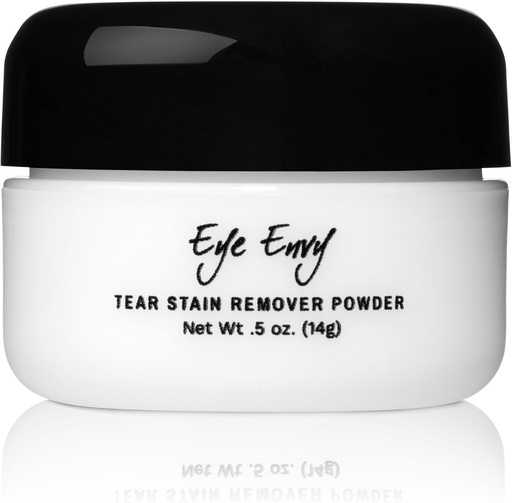 [BRSWIYYPOUIREEDA] Eye Envy Tear Stain Remover Powder for Dogs and Cats. 100% Natural, Safe. Apply Around Eyes. Absorbs and Repels Tears. Keeps Area Dry. Treats The Cause of Staining. Made in The USA. (.5 oz)