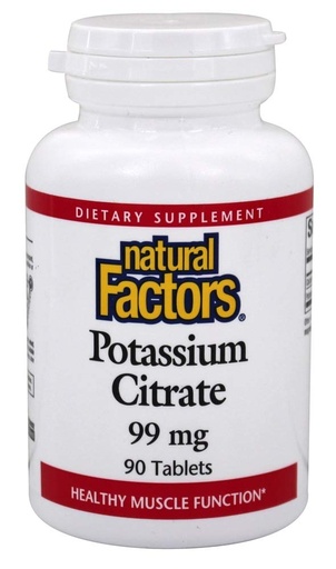 [BRSWIYTYCUPWOEL2] Natural Factors - Potassium Citrate 99mg, Supports Healthy Muscles, Nerves & Heart, 90 Tablets